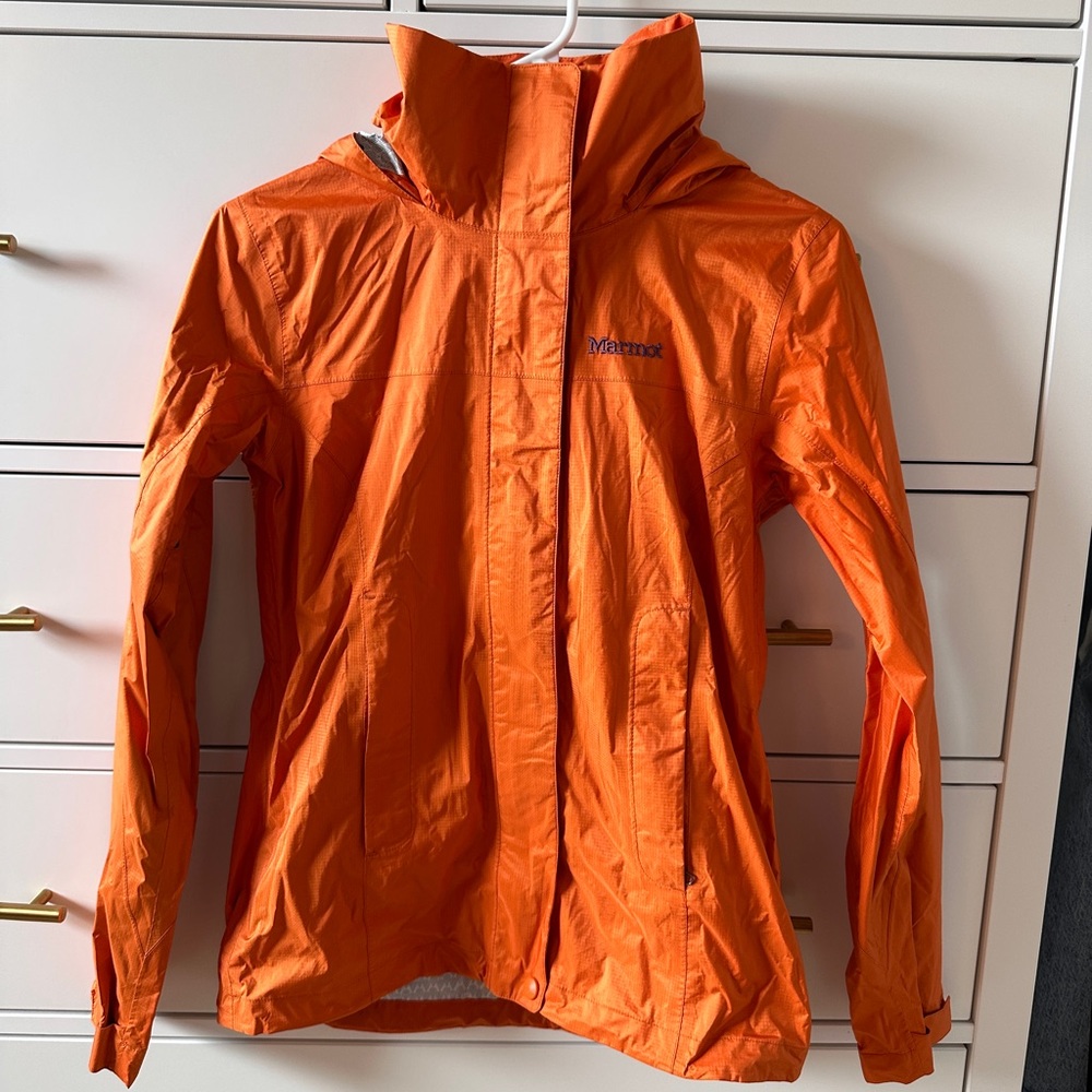 Marmot PreCip Eco Rain Jacket - Women’s XS, Orange, Hooded, like new